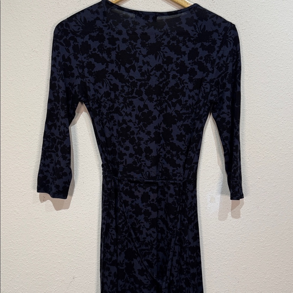 Z Supply Blue Black Floral Long Sleeve Dress size medium - Picture 6 of 9